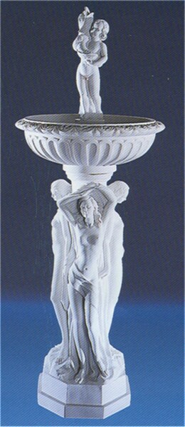 Three Graces Nude Marble Fountain